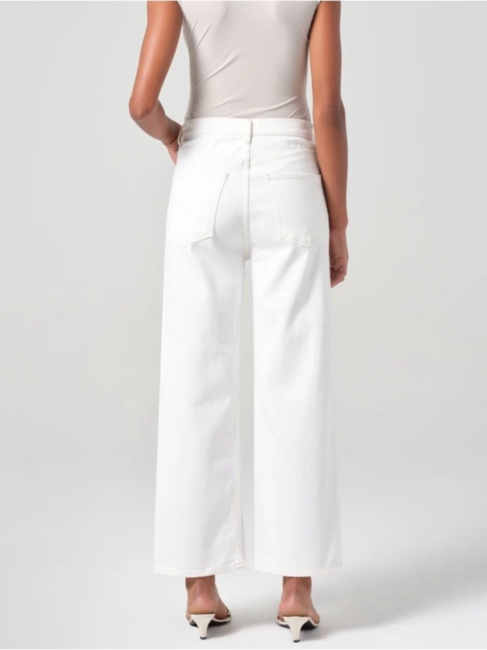 AGOLDE Ren High Rise Wide Leg Jeans White Denim Size 29 NWOT - Picture 3 of 11